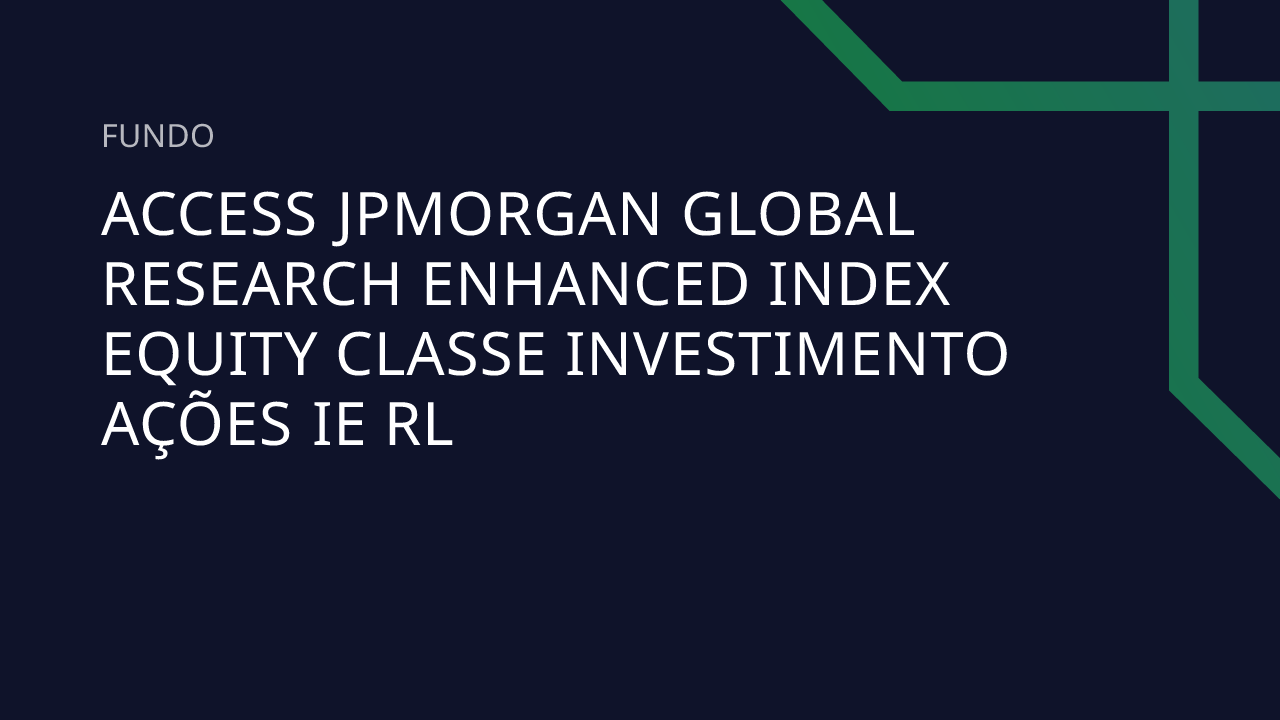 Fundo Access Jpmorgan Global Research Enhanced Index Equity Classe ...