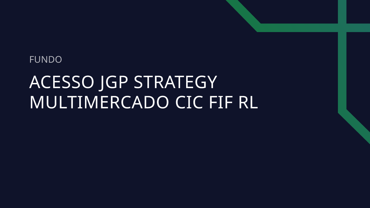 Fundo Acesso JGP Strategy Multimercado CIC FIF RL