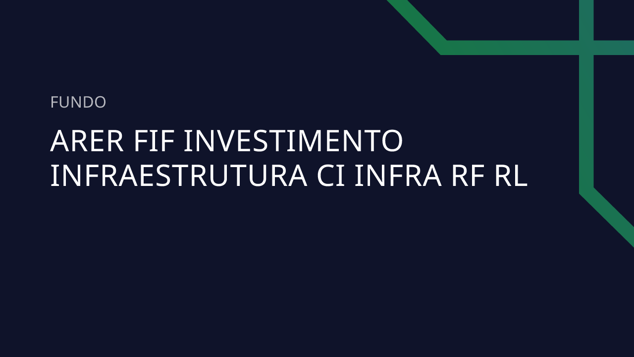 Fundo Arer FIF Investimento Infraestrutura CI Infra RF RL