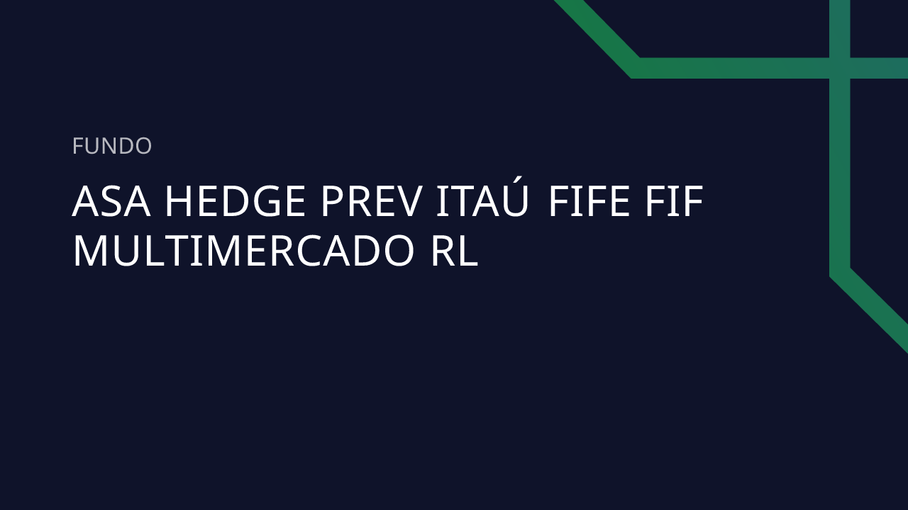 Fundo Asa Hedge Prev Itaú Fife FIF Multimercado RL
