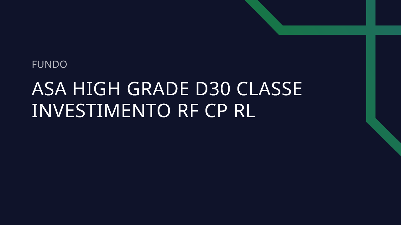 Fundo Asa HIGH Grade D30 Classe Investimento RF CP RL
