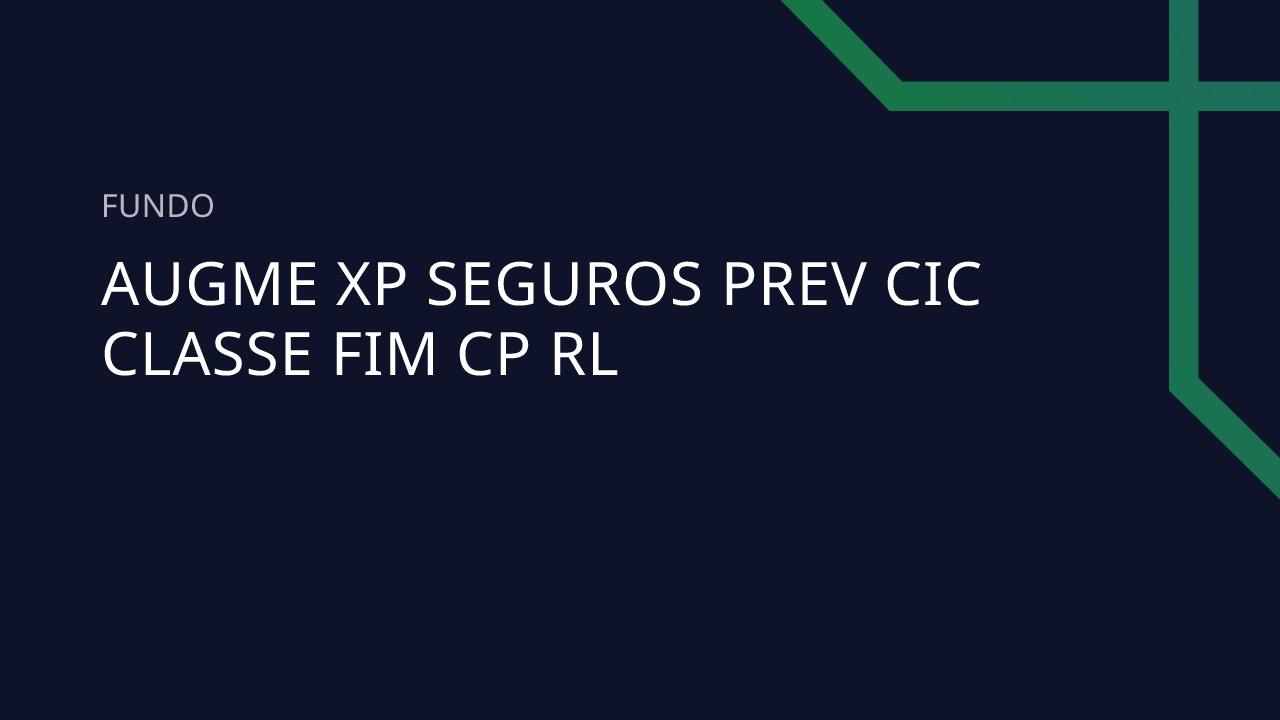 Fundo Augme XP Seguros Prev CIC Classe FIM CP RL