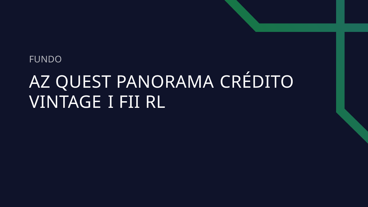 Fundo AZ Quest Panorama Crédito Vintage I FII RL