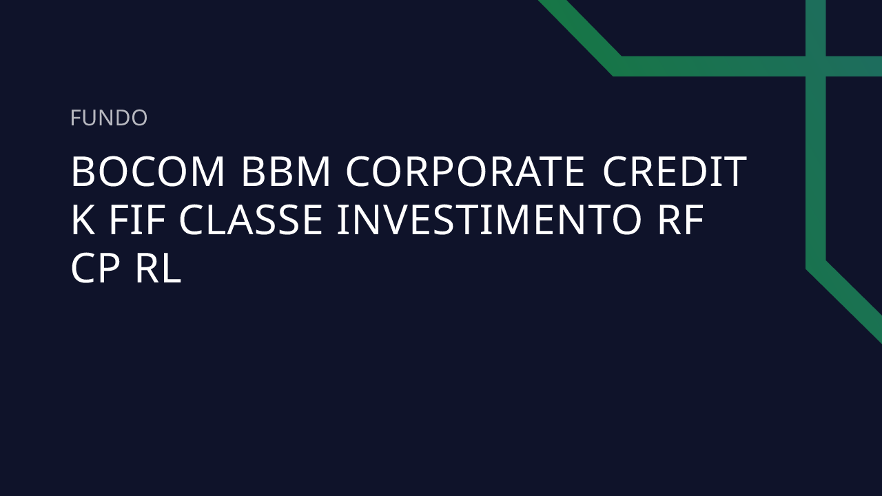 Fundo Bocom BBM Corporate Credit K FIF Classe Investimento RF CP RL