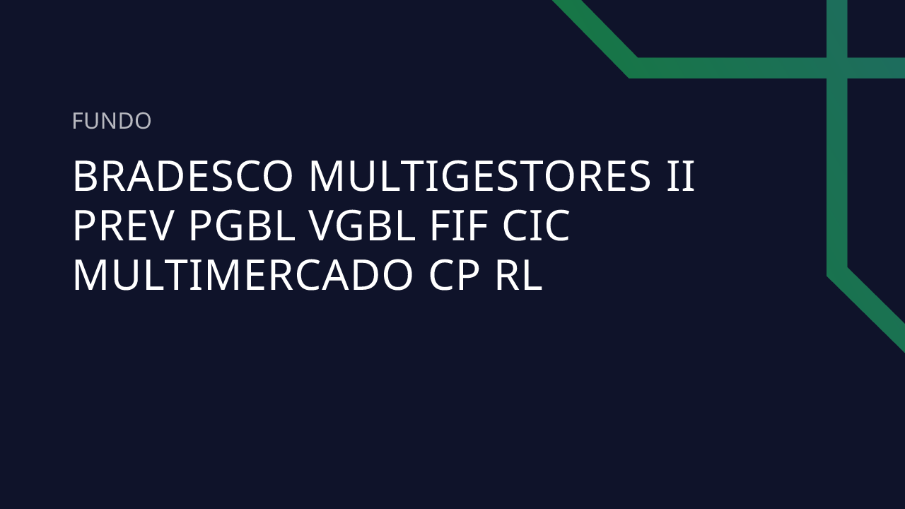 Fundo Bradesco Multigestores II Prev PGBL VGBL FIF CIC Multimercado CP RL