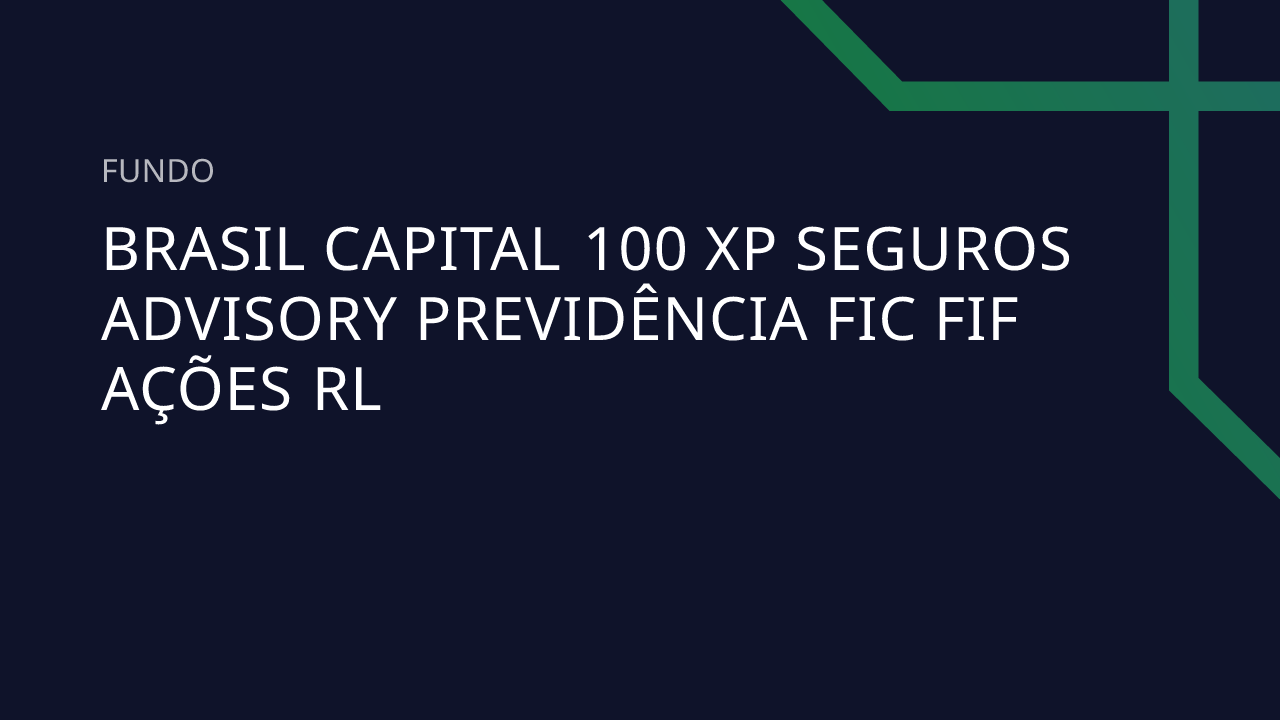 Fundo Brasil Capital 100 XP Seguros Advisory Previdência FIC FIF Ações RL
