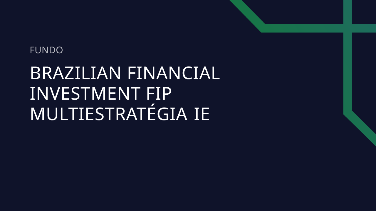 Fundo Brazilian Financial Investment FIP Multiestratégia IE