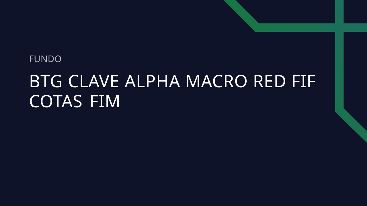 Fundo BTG Clave Alpha Macro RED FIF Cotas FIM