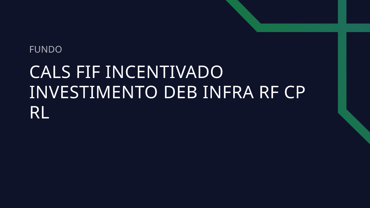 Fundo Cals FIF Incentivado Investimento Deb Infra RF CP RL
