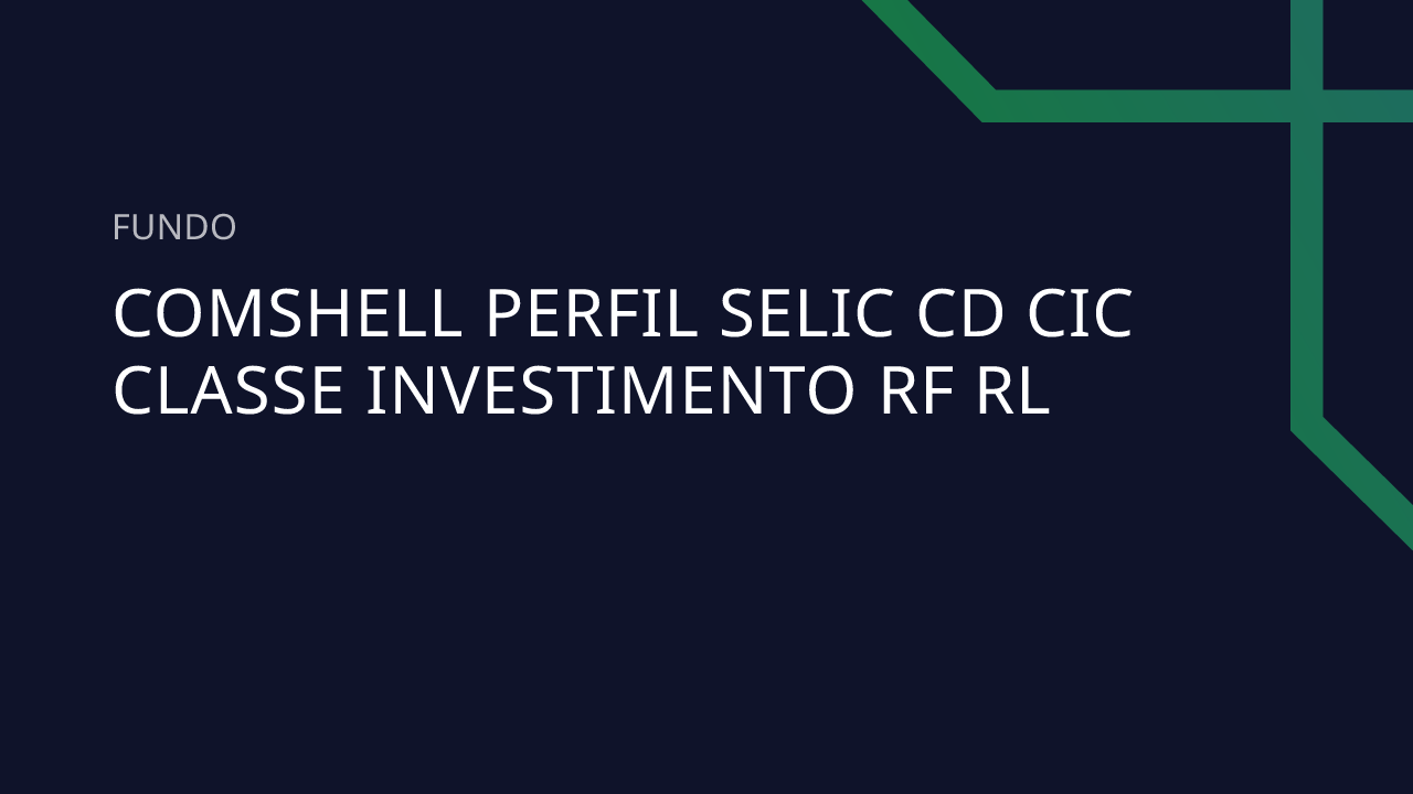 Fundo Comshell Perfil Selic CD CIC Classe Investimento RF RL
