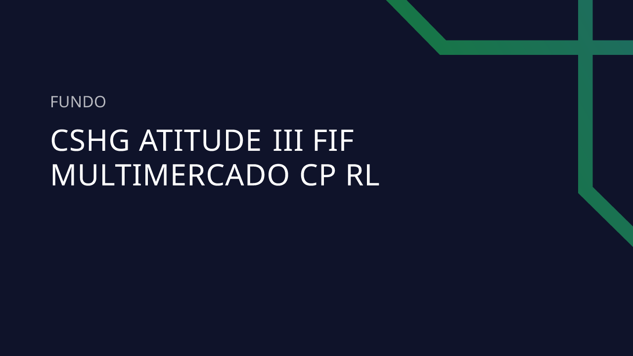 Fundo CSHG Atitude III FIF Multimercado CP RL