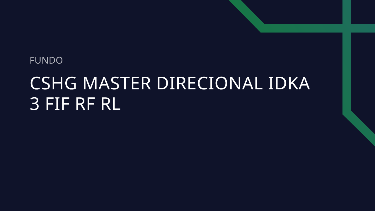 Fundo CSHG Master Direcional Idka 3 FIF RF RL