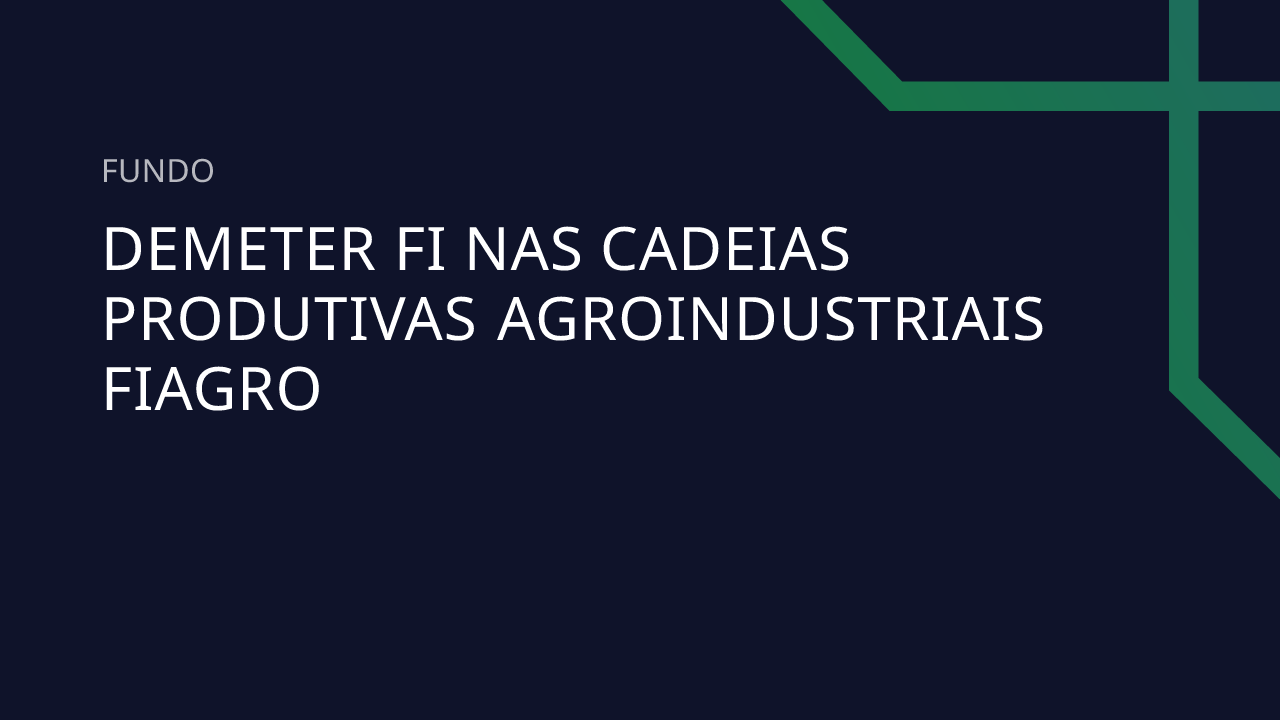 Fundo Demeter FI Nas Cadeias Produtivas Agroindustriais Fiagro