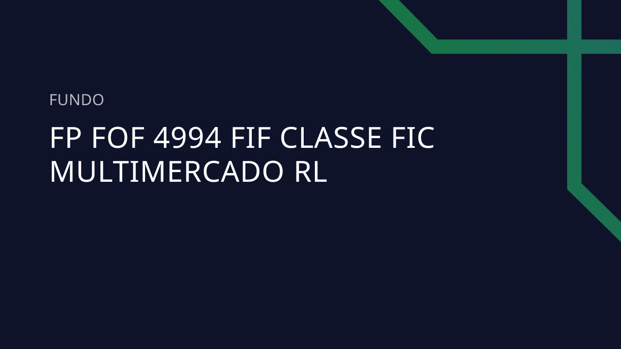 Fundo FP FOF 4994 FIF Classe FIC Multimercado RL