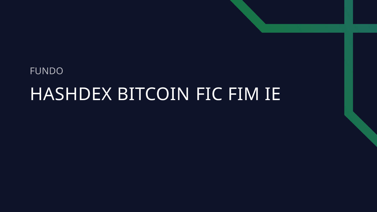 Fundo Hashdex Bitcoin FIC FIM IE - 38.318.372/0001-33