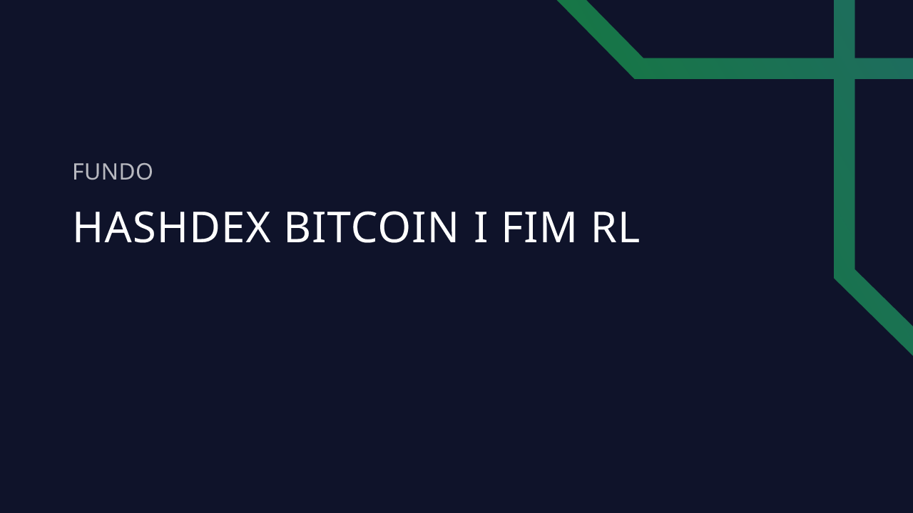 Fundo Hashdex Bitcoin I FIM RL - 38.167.819/0001-10