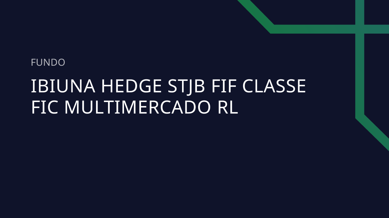 Fundo Ibiuna Hedge STJB FIF Classe FIC Multimercado RL