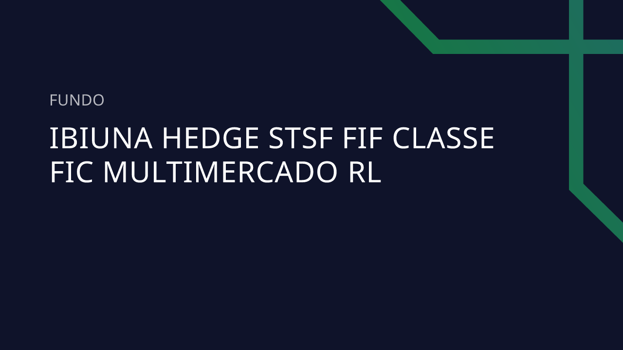 Fundo Ibiuna Hedge STSF FIF Classe FIC Multimercado RL