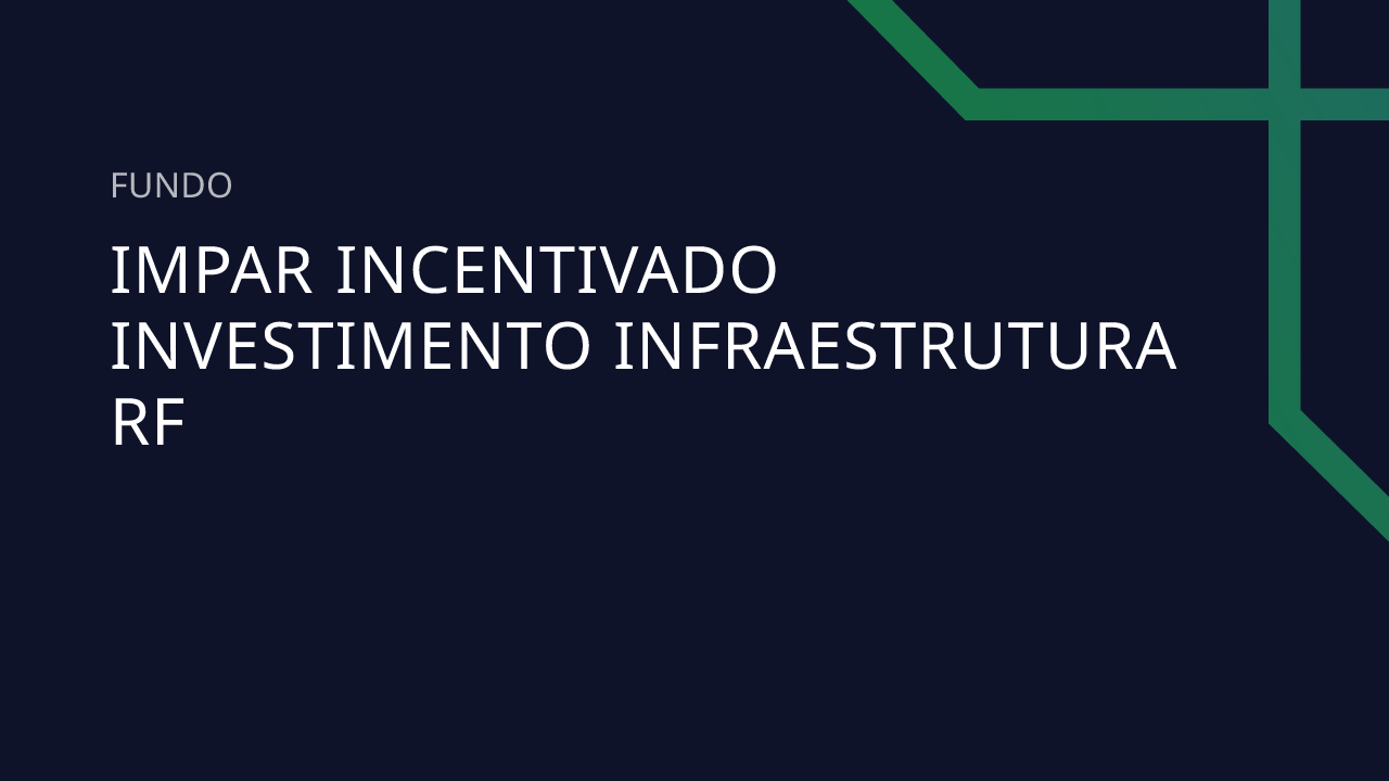 Fundo Impar Incentivado Investimento Infraestrutura RF