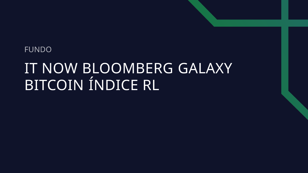 Fundo IT Now Bloomberg Galaxy Bitcoin Índice RL