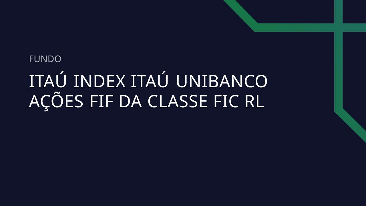 Fundo Itaú Index Itaú Unibanco Ações FIF DA Classe FIC RL