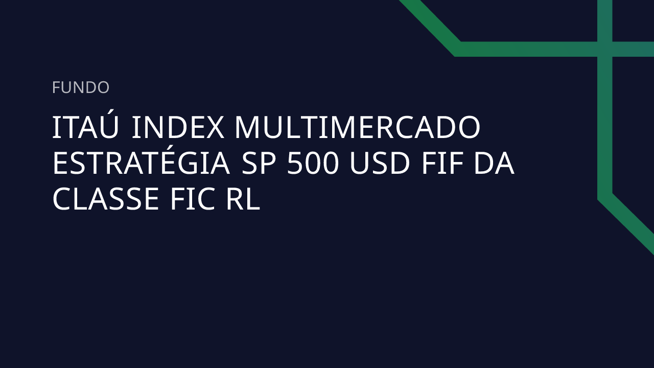 Fundo Itaú Index Multimercado Estratégia SP 500 Usd FIF DA Classe FIC RL