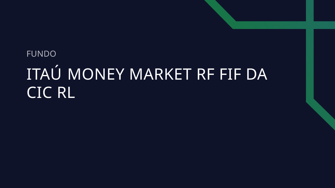 Fundo Itaú Money Market RF FIF DA CIC RL - 00.785.365/0001-79