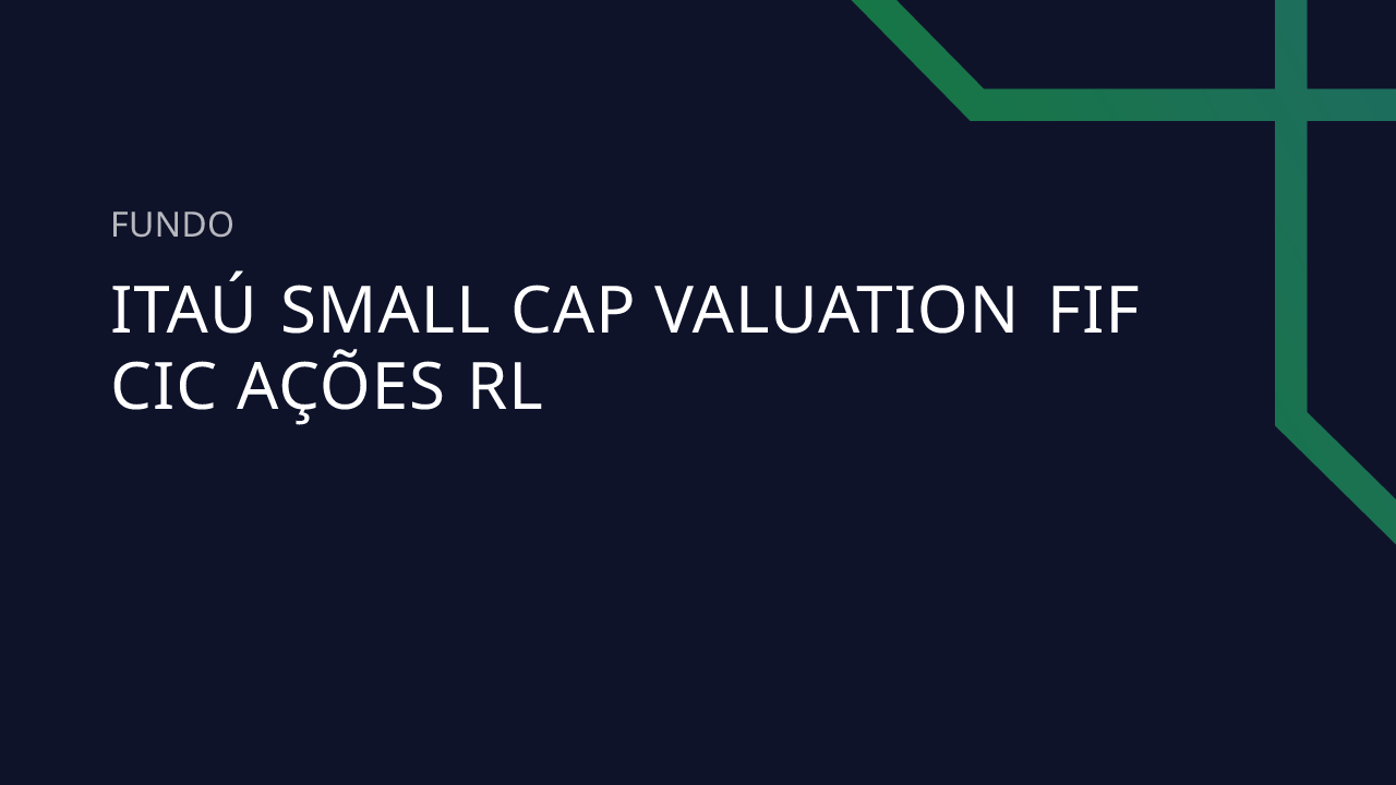 Fundo Itaú SMALL CAP Valuation FIF CIC Ações RL