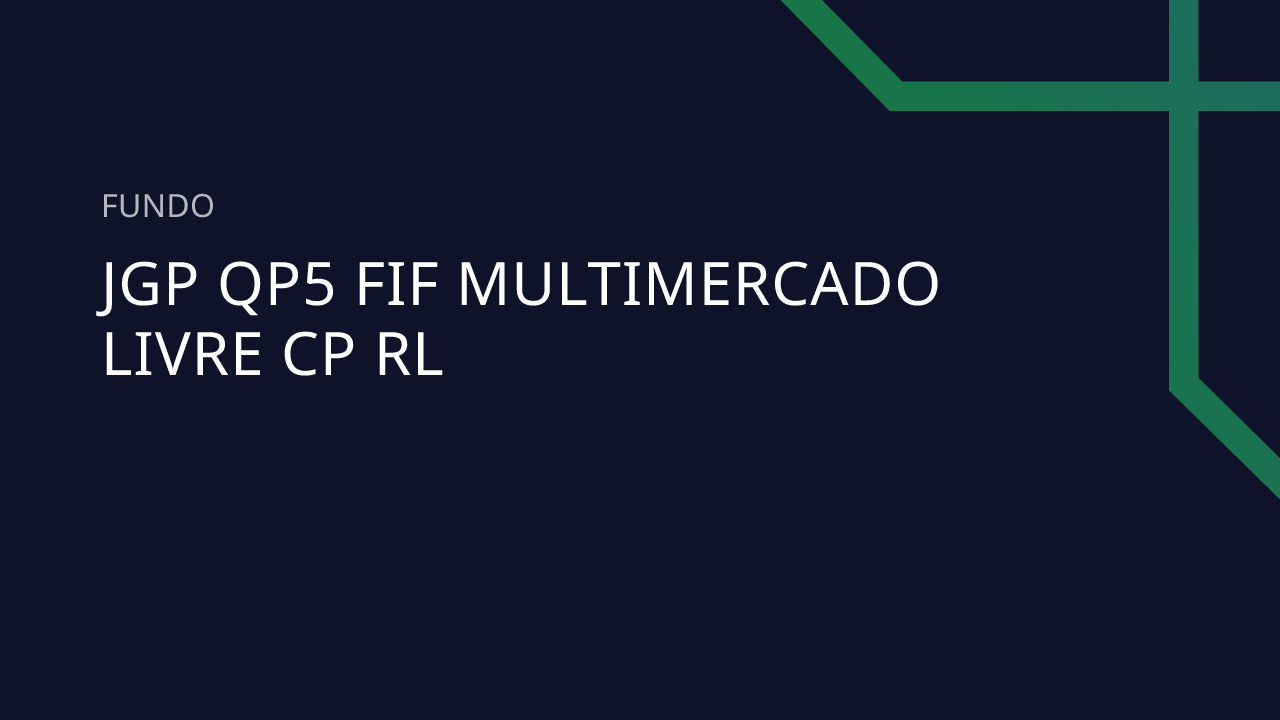 Fundo JGP QP5 FIF Multimercado Livre CP RL - 24.215.239/0001-47