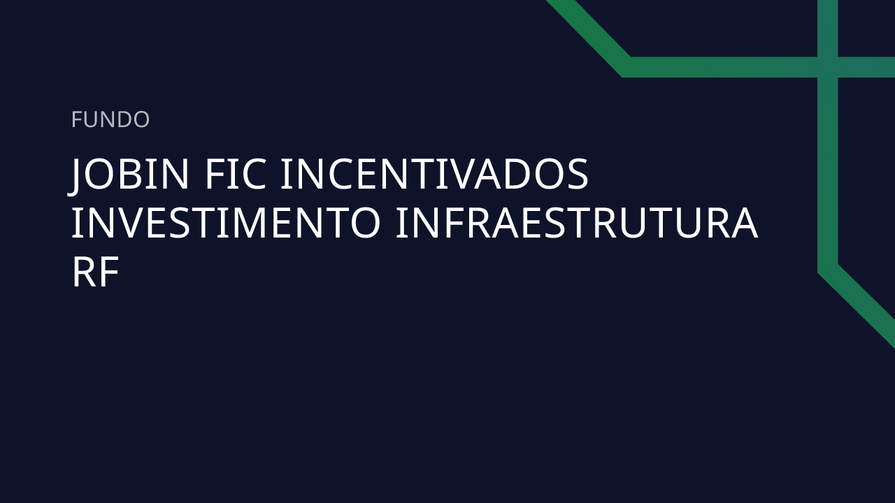 Fundo Jobin FIC Incentivados Investimento Infraestrutura RF