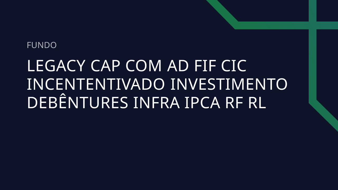 Fundo Legacy CAP Com AD FIF CIC Incententivado Investimento Debêntures ...