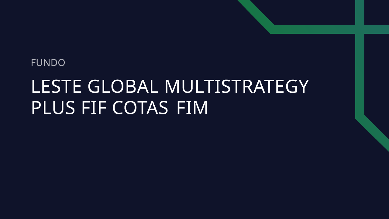 Fundo Leste Global Multistrategy PLUS FIF Cotas FIM