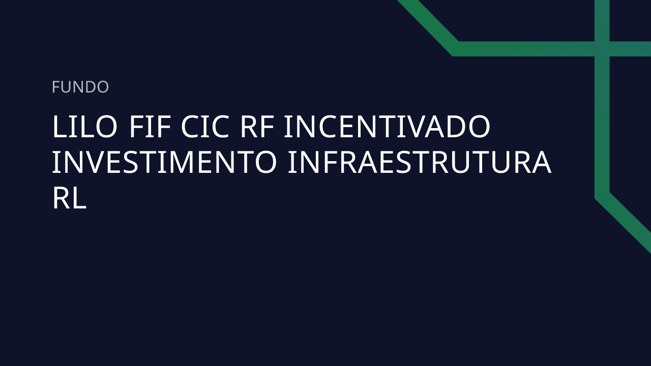 Fundo Lilo FIF CIC RF Incentivado Investimento Infraestrutura RL