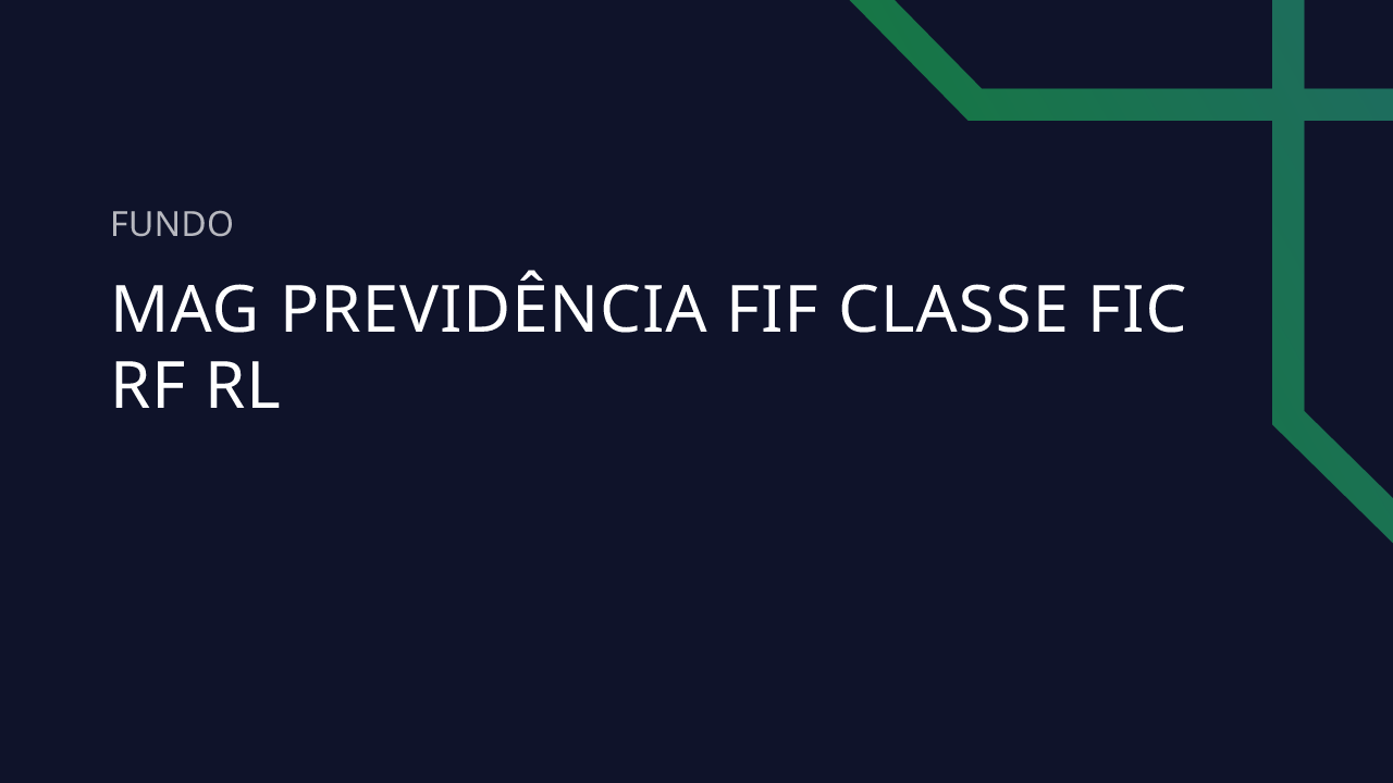 Fundo MAG Previdência FIF Classe FIC RF RL - 05.744.901/0001-01