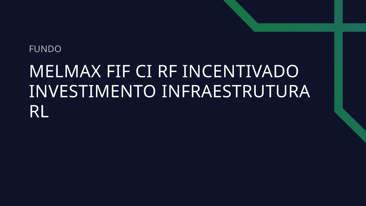 Fundo Melmax FIF CI RF Incentivado Investimento Infraestrutura RL