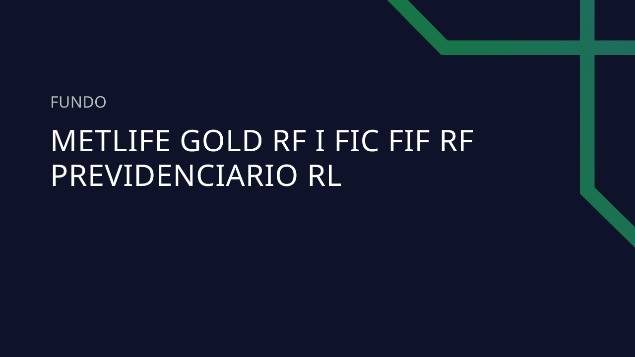 Fundo Metlife GOLD RF I FIC FIF RF Previdenciario RL