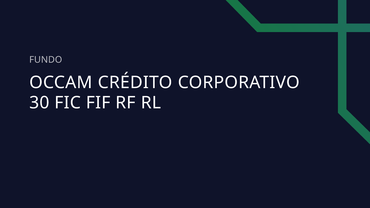 Fundo Occam Crédito Corporativo 30 FIC FIF RF RL