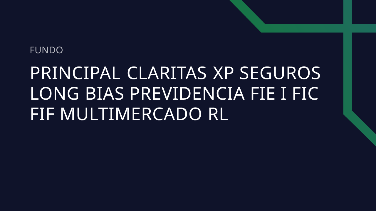 Fundo Principal Claritas XP Seguros Long Bias Previdencia Fie I FIC FIF ...
