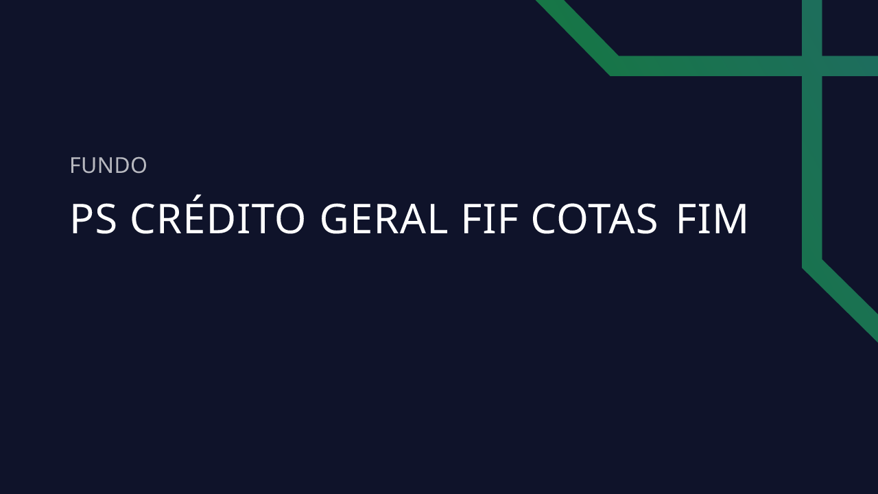 Fundo PS Crédito Geral FIF Cotas FIM - 62.979.627/0001-93