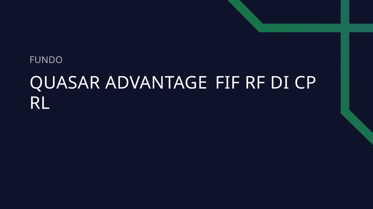 Fundo Quasar Advantage FIF RF DI CP RL - 29.206.196/0001-57