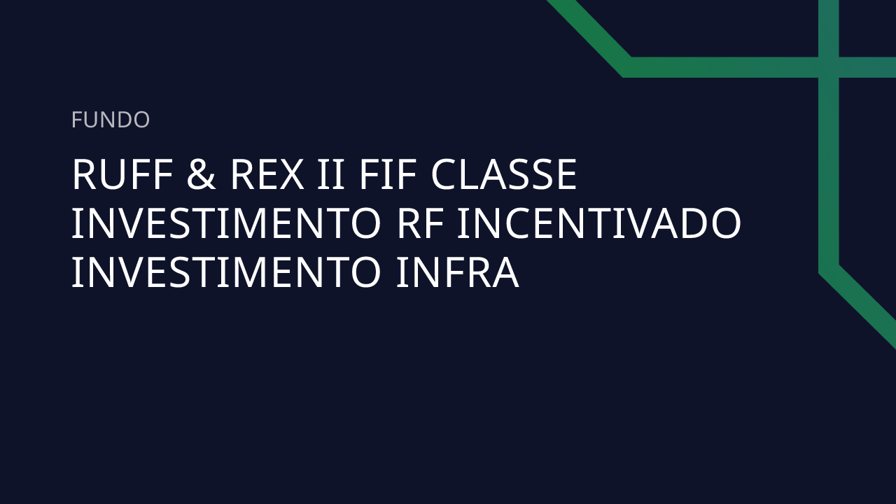 Fundo Ruff & Rex II FIF Classe Investimento RF Incentivado Investimento ...