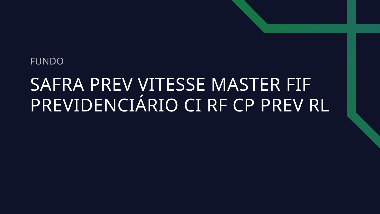 Fundo Safra Prev Vitesse Master FIF Previdenciário CI RF CP Prev RL