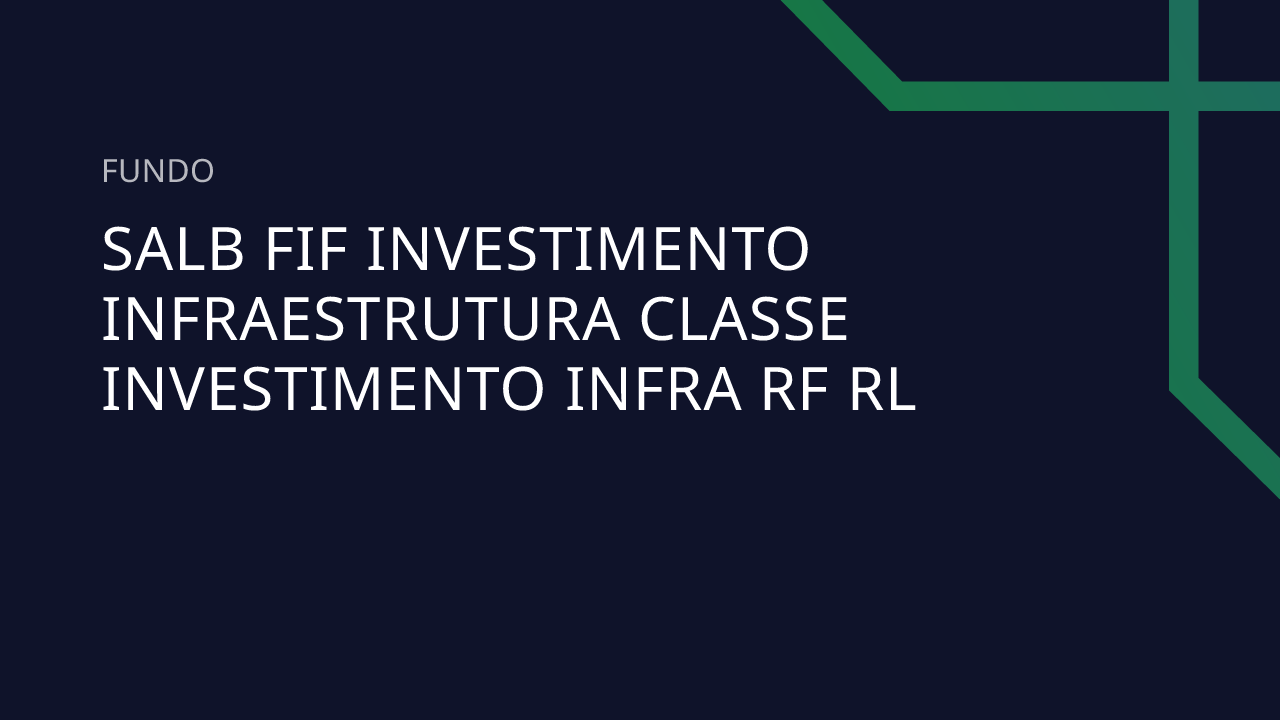 Fundo Salb FIF Investimento Infraestrutura Classe Investimento Infra RF RL
