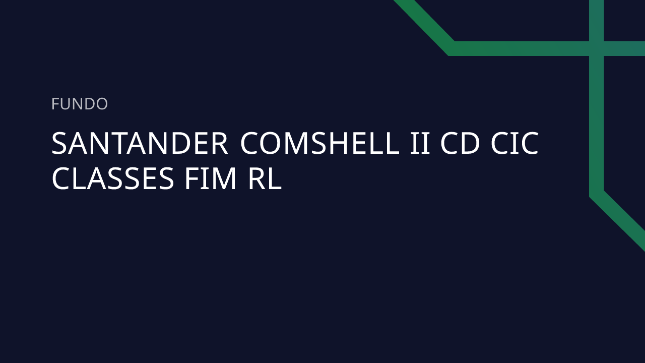 Fundo Santander Comshell II CD CIC Classes FIM RL