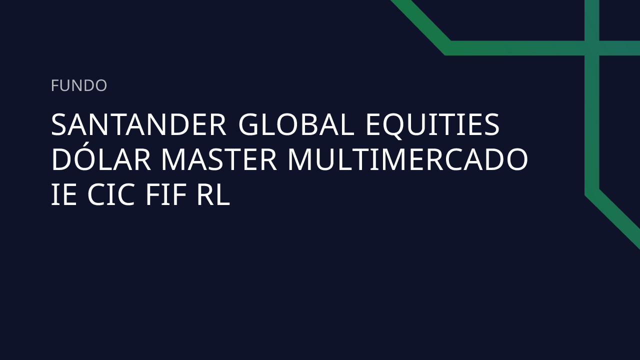 Fundo Santander Global Equities Dólar Master Multimercado IE CIC FIF RL
