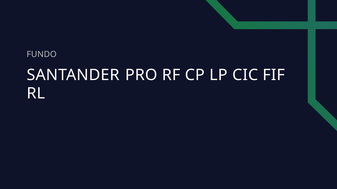 Fundo Santander PRO RF CP LP CIC FIF RL - 41.721.467/0001-08