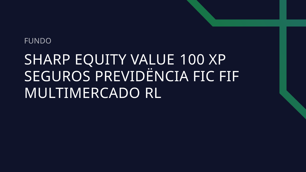 Fundo SHARP Equity Value 100 XP Seguros Previdëncia FIC FIF Multimercado RL