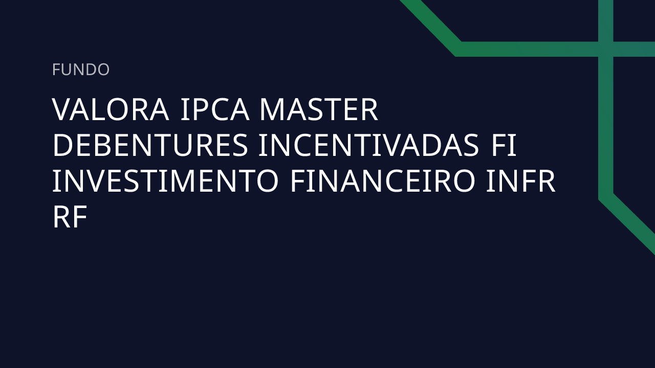 Fundo Valora Ipca Master Debentures Incentivadas FI Investimento ...