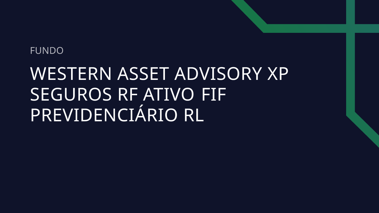 Fundo Western Asset Advisory XP Seguros RF Ativo FIF Previdenciário RL