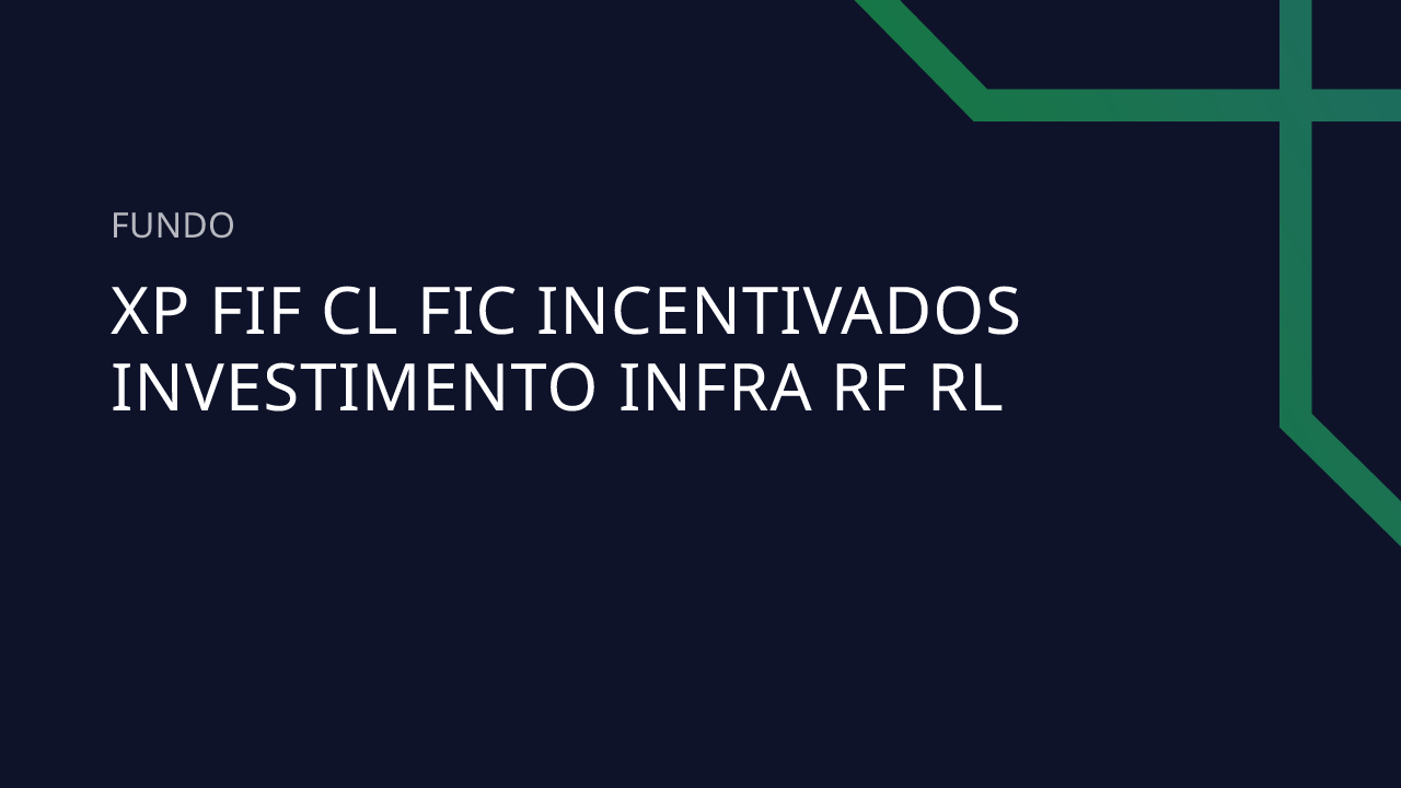 Fundo XP FIF CL FIC Incentivados Investimento Infra RF RL